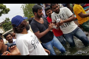 Celebs at Chennai Flood Relief Activities